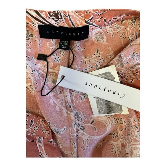 Paisley Print Sleeveless Blouse Top Ruffle‎ Detail - Picture 4 of 7